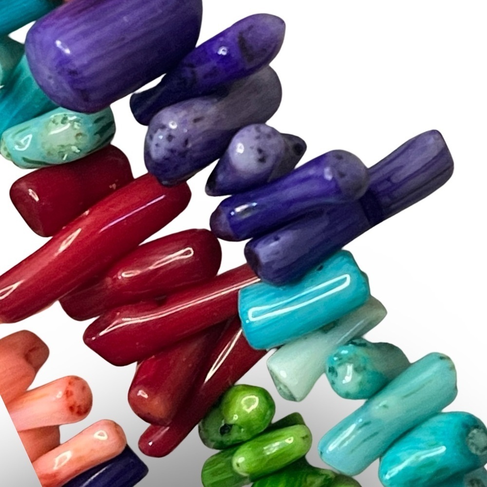 Multicolor Bamboo Coral Necklace - Picture 3 of 5
